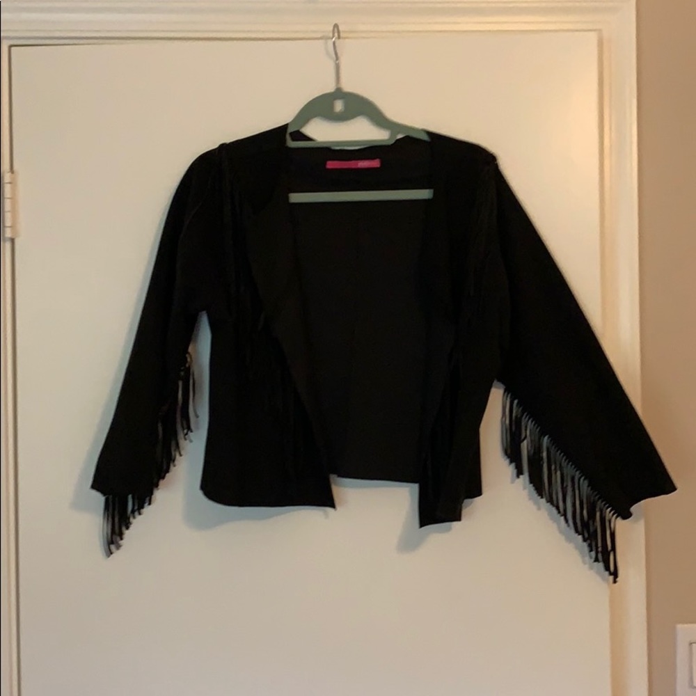Suede fringed light jacket